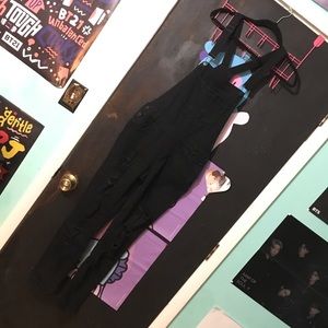 Black Ripped Overalls